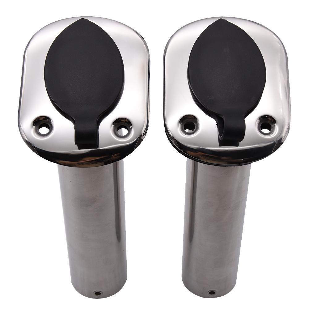 2PC Fishing Pole Stand Stainless Steel Flush Mount Boat Fishing Rod Holder 15/30/90 Degree Rod Pod for Marine Boat Accessories