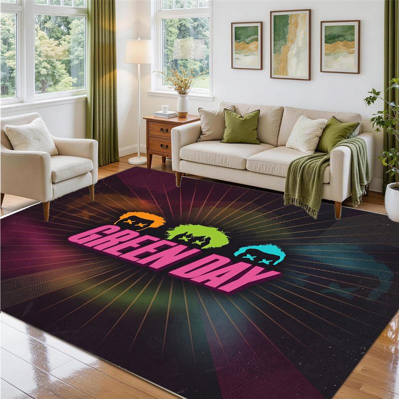 Green Day Design Crystal Velvet Rug Soft Decorative Mat for Bedroom Entrance