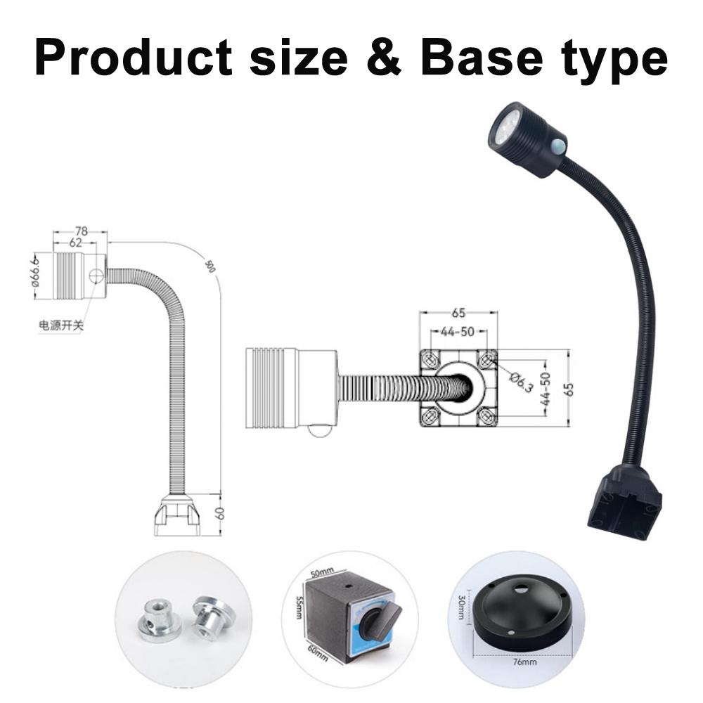 LEDEAST F-01 Lampe de travail LED 4,5W pour machine-outil avec col de cygne flexible pour tour CNC fraiseuse