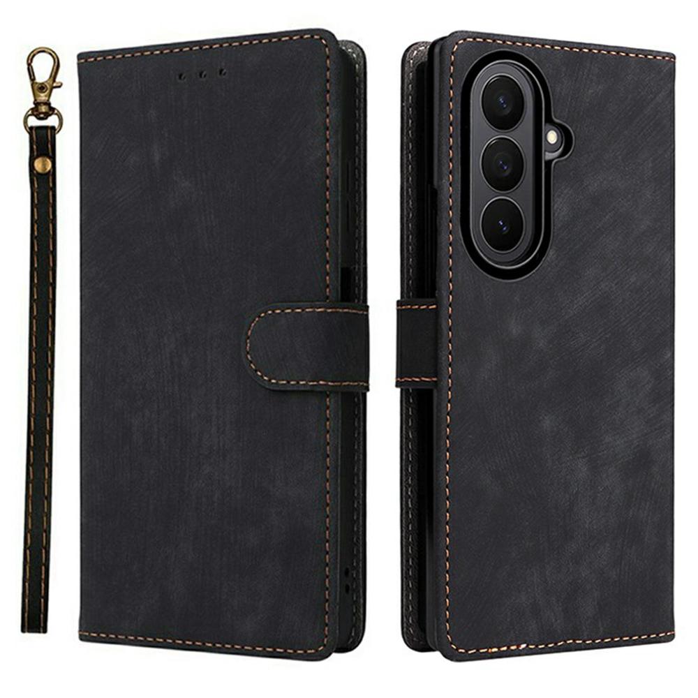 For Samsung Galaxy Z Fold7 5G Case Wallet RFID Blocking PU Leather Phone Cover Stand with Strap