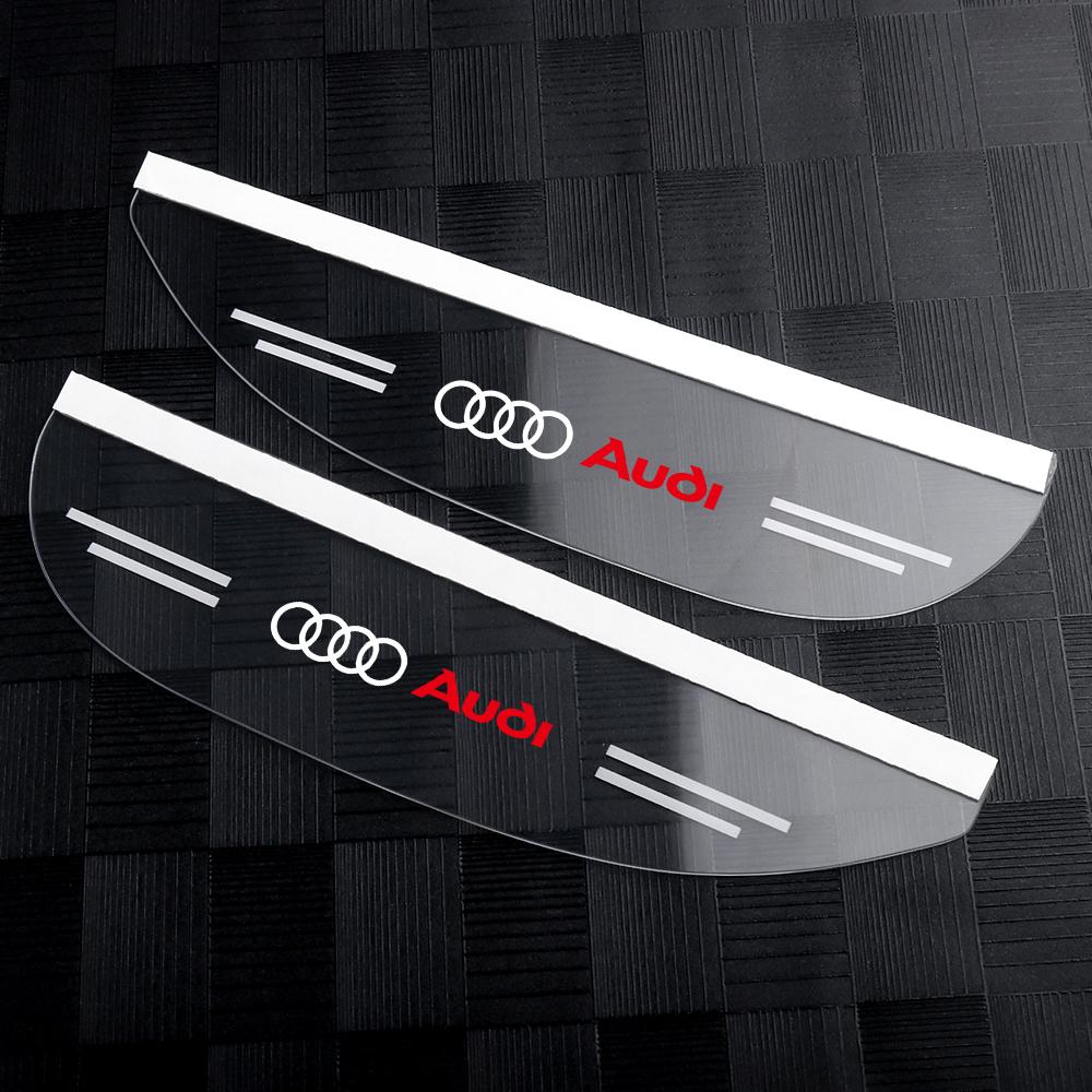 2PCS For v1 Sline TT RS Quattro A3 A4 A5 A6 Q5 Q6 S3 S Car Rearview Mirror Rainshield Protector Cover Sticker Auto Accessories