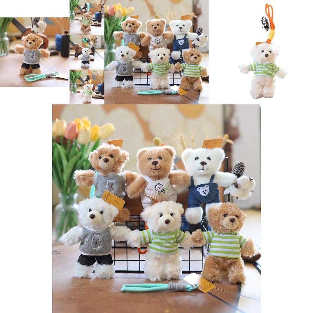 Cute And Charming Teddy Bear Keychain Plush Toy Soft And Cozy Bag Decoration