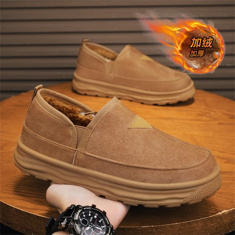 Winter new velvet warm leisure sports lazy wear-resistant labor cotton shoes