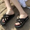 Fashion 2025 Summer New Fashion Elegant Casual Hollow Women's Shoes Solid Color Round Toe Lightweight Flat Heel Open Toe Sandals