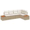 Garden Sofa Set with Cushions 5 Pcs Beige and Cream Poly Rattan
