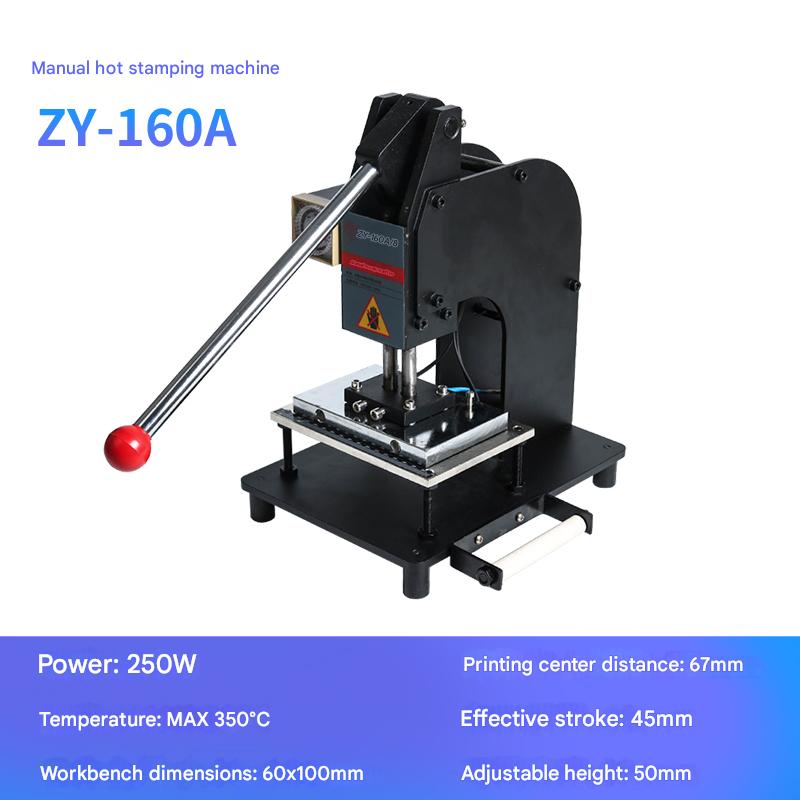 

ZONESUN Manual Hot Foil Stamping Machine Embossing Stamp Machine For PVC Paper Wood Leather Wallet Logo Printing 220 volts 60x100mm
