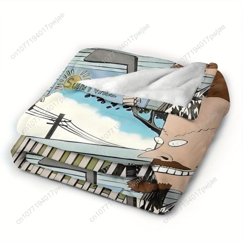Beavis and Butthead Character Flannel Blanket  Durable comfortable fabric for all seasons perfect for sofas beds Custom blankets
