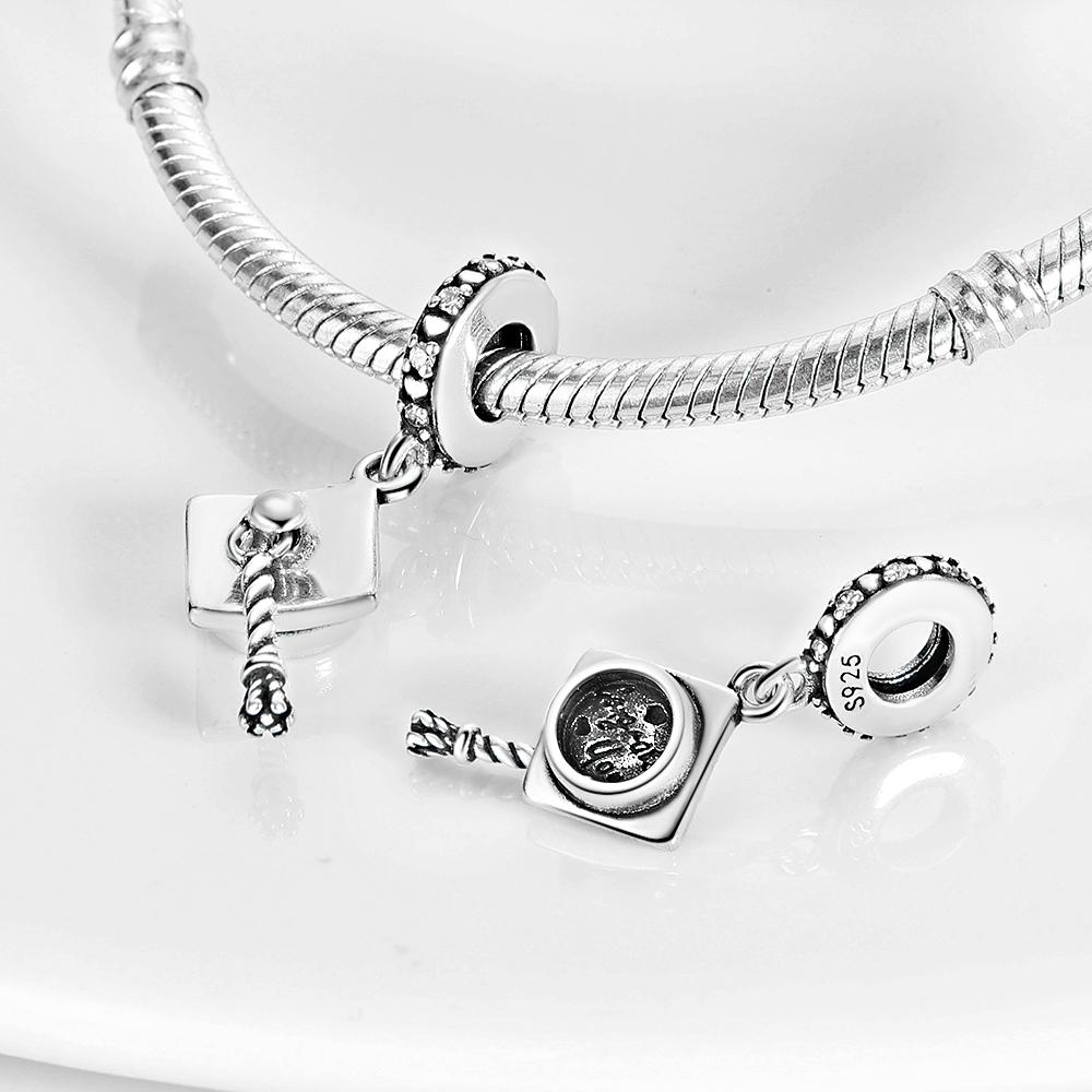 Plated 925 Silver Wings earphones Charms Fit 925 Charms Bracelet Beads Jewelry Gifts for Women