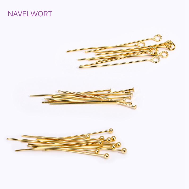 Brass 18K Gold Plated Lobster Clasp Split Rings Calotte Crimp Bead Tip Knot Cover DIY Jewelry Making Supplies Wholesale