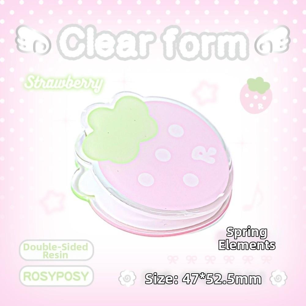Kawaii Double-Sided Acrylic Paper Clips Strawberry & Dessert Page Holders Journal Clips Portable Acrylic Clips