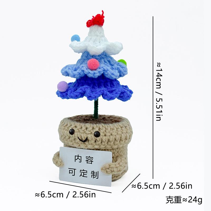 Christmas Tree Car Pendant Color Christmas Tree Woolen Handmade Hook Weaving Gift Creative Pendant Gift Ornament Doll Bag Cloth