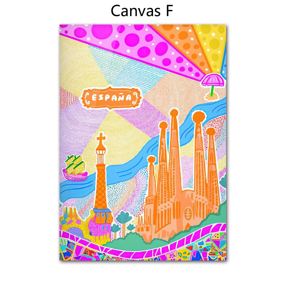 Morocco Paris Spain Pasta Bee Mermaid Bus Nordic Posters And Prints Wall Art Canvas Painting Wall Pictures For Living Room Decor