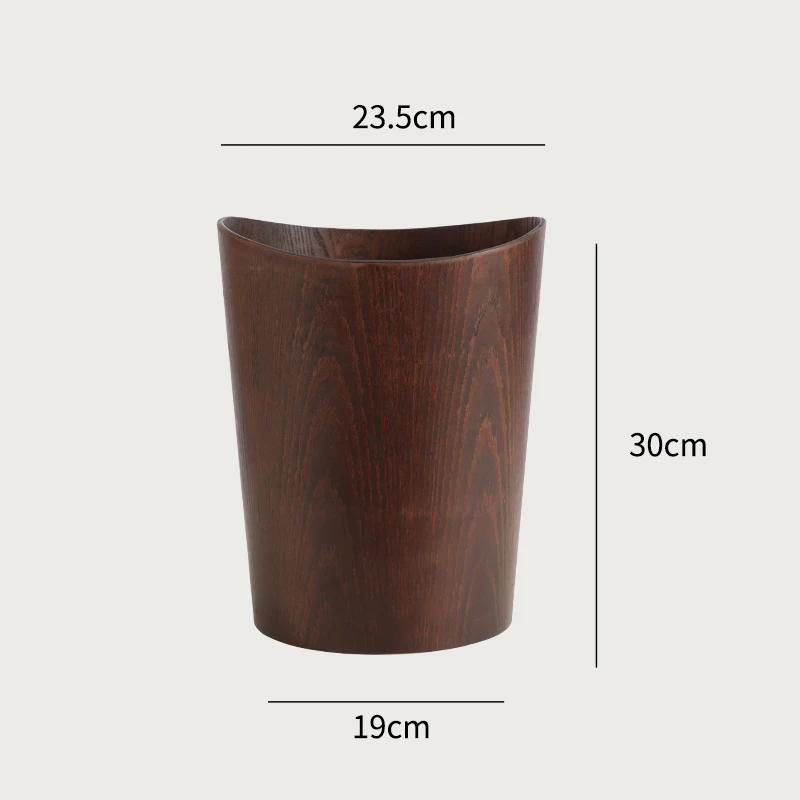 Creative Wooden Trash Can Round Simple Cleaning Tools Garbage Can Home Wastebasket Bathroom Trash Bin Kitchen Waste Storage Bins