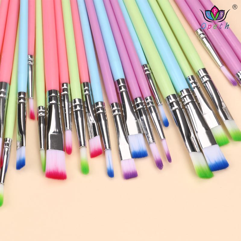 6pcs Artist Paint Brush Set with Pointed and Flat Tips Professional Nylon Hair for Watercolor Acrylic Oil Painting Canvas Art