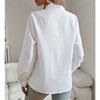 Fashion Spring Autumn Long Sleeve Pleated Women Shirt Elegant Loose Casual Ruffled Single-Breasted Elegant Office Blouse Ladies Basic Tops