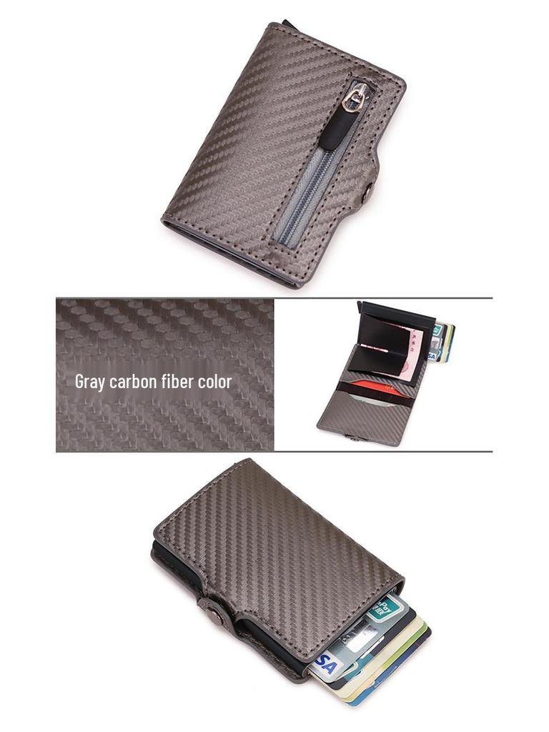 RFID Carbon Fiber Multi-Card Wallet - Anti-Demagnetization, Multi-Functional Credit Card Holder