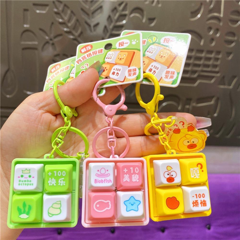 Luminous Mechanical Keyboard Keychain Fingertip Button Key Ring  Office Leisure Entertainment