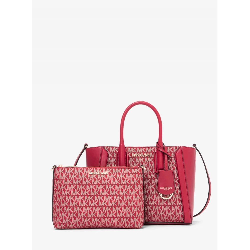 

MICHAEL KORS [Специальная цена] Сумка KALI 3 В 1 с ремешком через плечо, маленькая MK Signature 35F2G6KC5V8184 Чили Бледное золото