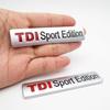 Metal vermelho TDI Sport Edition logotipo turbo carro carta adesivo emblema cromo emblema decalques
