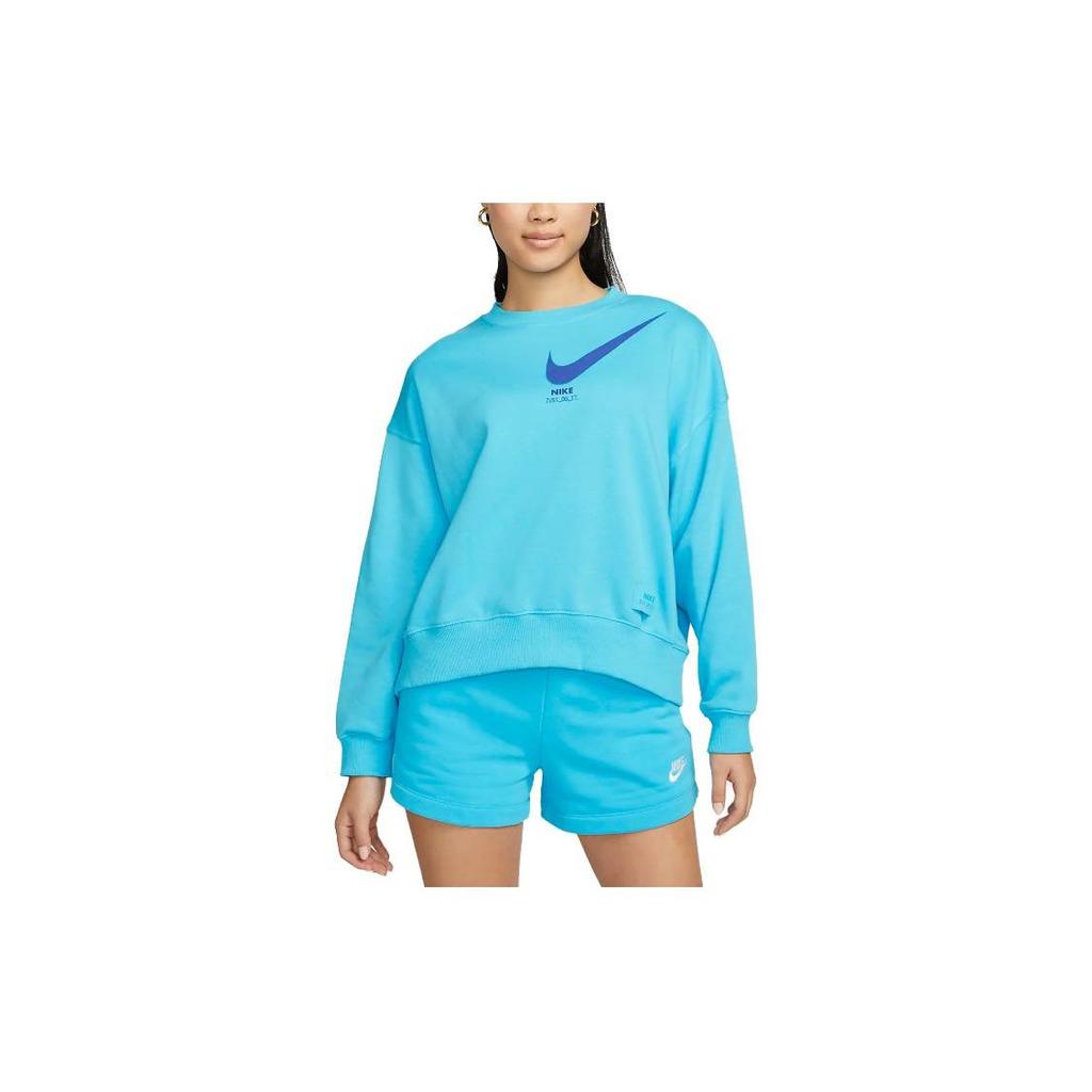 Nike Sportbekleidung City Utility Logo Print Lässiges Rundhals-Sweatshirt Damen Sweatshirt Königsblau DV8019-416