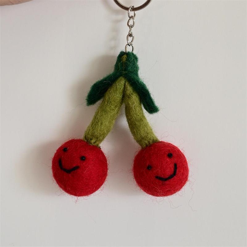 Nepal Wool Felt Fruit & Vegetable Pendant Keychain Plush Doll