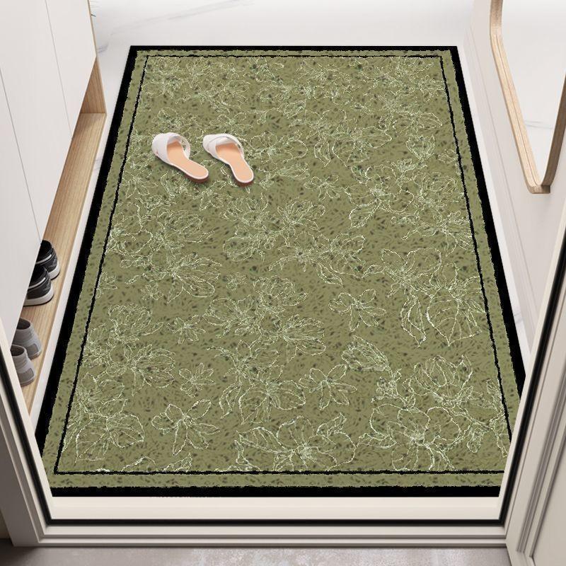 Einfacher grüner Blumendruck Kissen Teppich für Wohnzimmer Küche oder Veranda