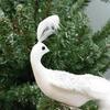 Christmas Tree Decortion Artificial Peafowl Ornaments Sculpture with Clip Bird Figurine Peacock Long Tail Realistic Crafts Decor
