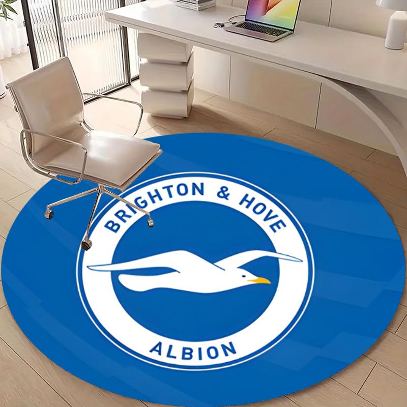 Personalized Brighton & Hove Albion F.C. Round Chair Office Rug - Perfect for Mat, Office Chair & More - Ideal Gift for Birthdays and Holidays
