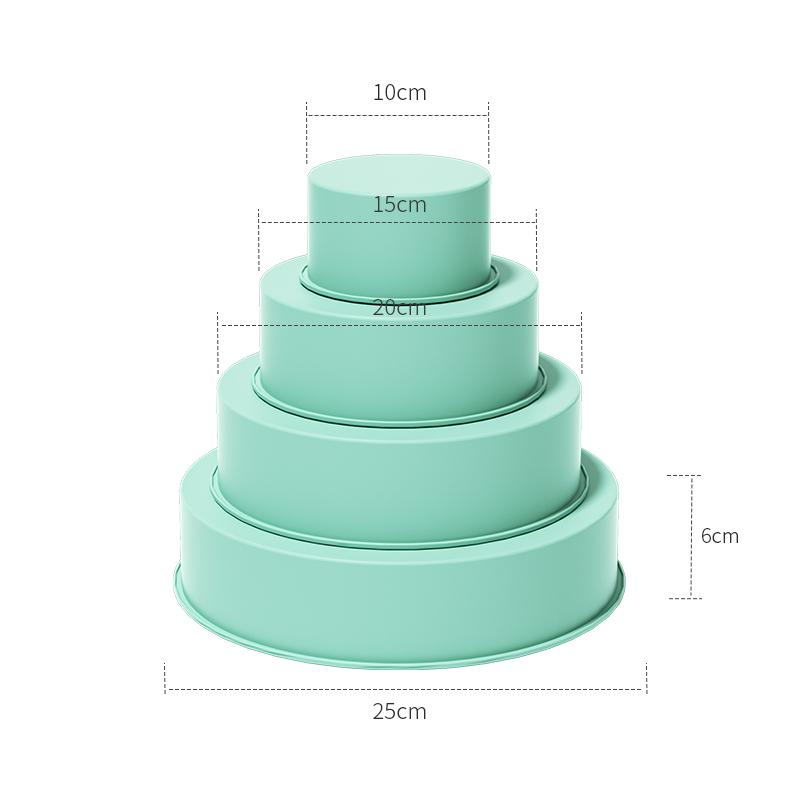 4-piece round cake pan set - Silicone cake mold for baking, non-stick baking pan, suitable for layer cakes, cheesecakes and choc
