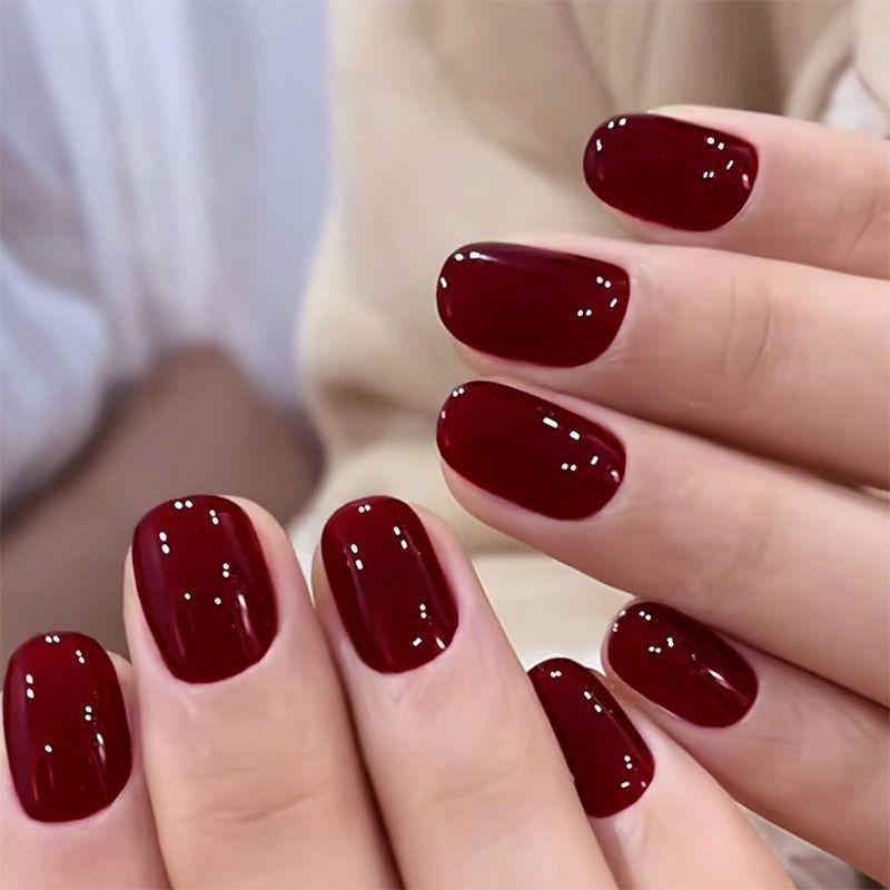 Best-Selling No-Bake Peel-Off Cherry Red Korean-Style Elegant Nail Polish