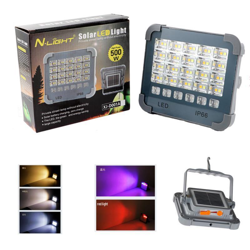 Super Bright Waterproof Solar Floodlight: Portable Outdoor Light for Camping & Emergencies