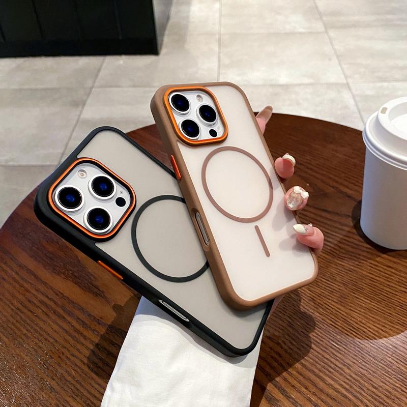 Transparente Matte Stoßfeste Kabellose Ladehülle Für iPhone 16 Pro Max 15 Pro 14 13 12 11 für Magsafe Magnetisch Stoßfest Hart PC Handyhülle