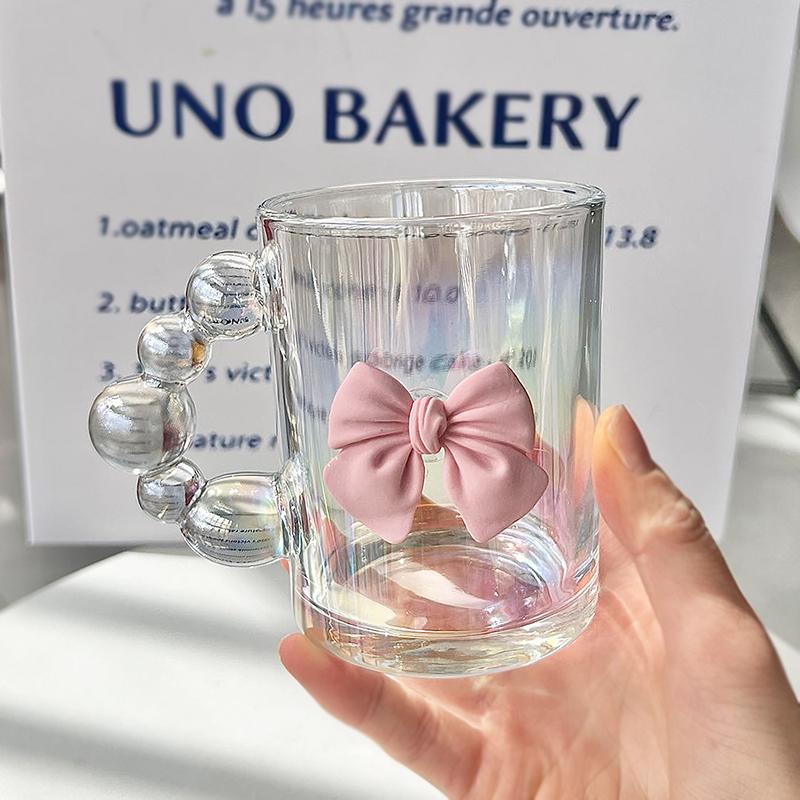 Creative Glass Cup Multi-Color Bubble Luxury Straw Cup Household Handgrip Home Office Drink Water Juice Cup with Handle Mug