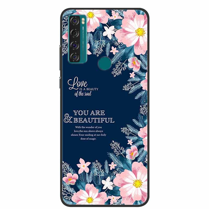 For TCL 20 SE Case Luxury Silicone TPU Soft Cover Phone Case For TCL 20 SE T671H Cartoon Funda Colourful Capa Shockproof Coque