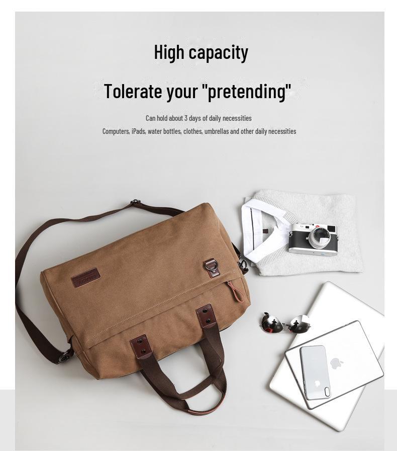 Retro Men's Canvas Shoulder Messenger Bag with Zipper