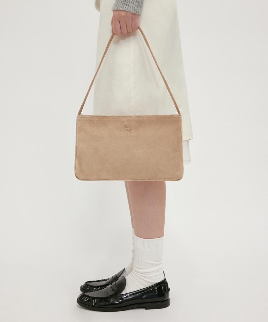 Mucu And Ebony Comfy Flat Bag _ Suede Beige