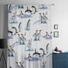 Cooler Pinguin-Hüte-Silhouetten-Tüllvorhang für Wohnzimmer, durchsichtiger Volant-Vorhang für Küche, Schlafzimmer, Fenstervorhänge