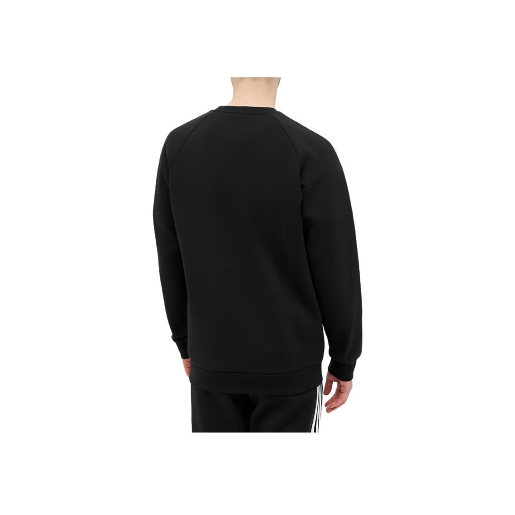 adidas Originals Kleeblatt-Logo Drei Streifen Fleece Rundhals-Sweatshirt Herren Sweatshirt Schwarz GN3545