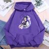 Anime Demon Slayer Kochou Shinobu With A Sword Womens Hoodie Casual Autumn Hoody Warm Fleece Tops O-neck Loose Female Sweatshirt