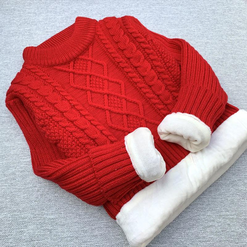 

Детский свитер, белый бархат, зимний, для мальчиков, вязаный свитер с высоким воротом, нижняя часть пальто 160