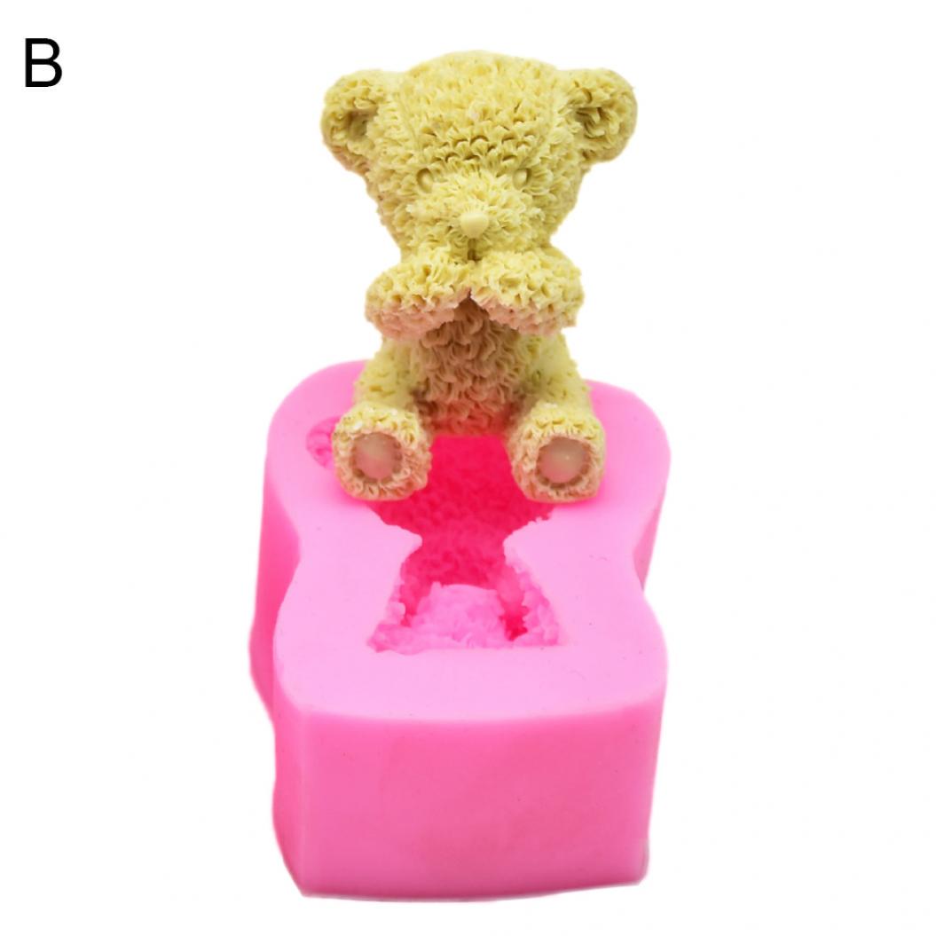 

Милый плюшевый медведь, силиконовая форма для выпечки, украшения торта, мыло, ручная работа, инструмент B