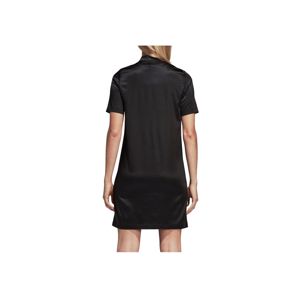 Adidas Originals Casual Breathable Comfortable Short Sleeve Dress Women Dresses Black DX4299