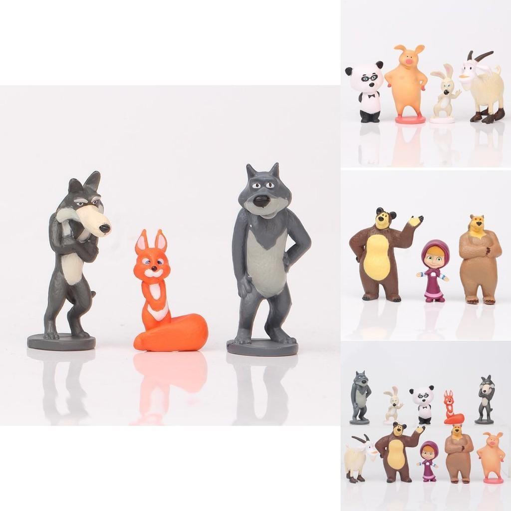 Entzückendes Mascha und der Bär Actionfiguren-Set Perfekt für Tortenaufsätze und Spielspaß