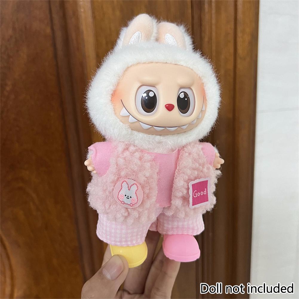 For 17cm Labubu Doll Clothes Fashion Clothes Hoodies Dresses Doll Clothes Color Match Shirts Dolls Accessories Cute Decoration Little Clothes