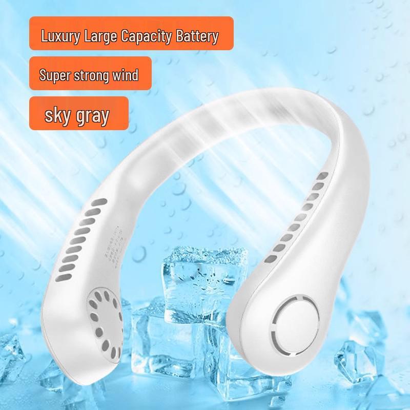 Bladeless Rechargeable Neck-Hanging Mini Fan - Available in Green, White, and Pink