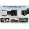 Universal 2 Inch Trailer Hitch Cover Receiver Square Plug Cap Anti-Lost Lock Dust Proof for Pickup Truck SUV Towing Accessories