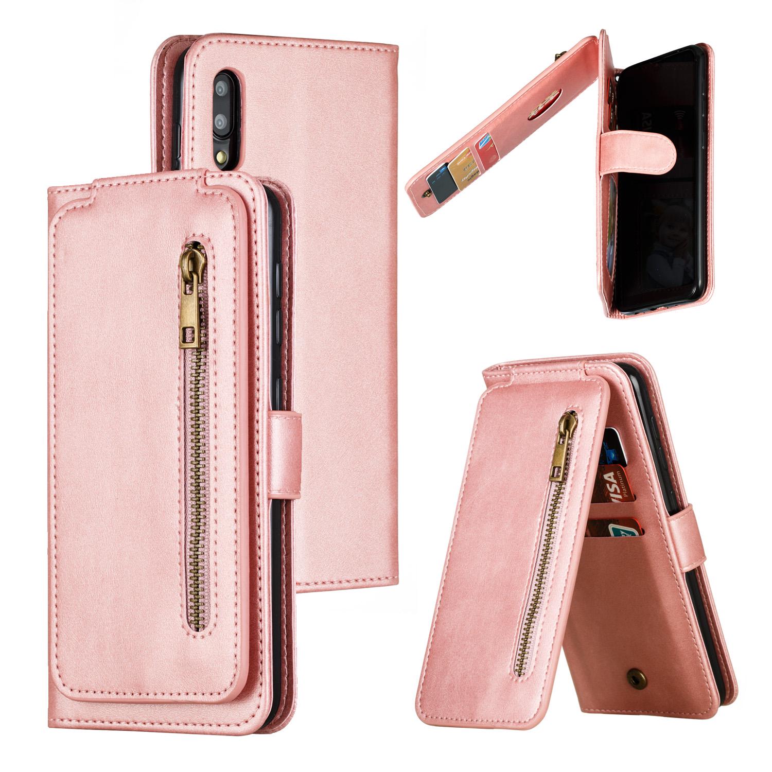 Vintage 9 slot na karty zip peněženka flipové kožené pouzdro pro Iphone 11 Xs 7 8 6 XR Samsung Galaxy S10 J7 A5 Note10 Redmi 8A Huawei P30 Y5 Honor 8A 8s