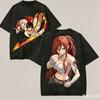 Fairy Tail Washed Tshirt Anime Lovr Harajuku New Model Oversized Vintage Loose Unisex Vintage Loose Retro Fashion Breathable Tee