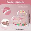 1pc Heart-Shaped Birthday Acrylic Plaque - Table Centerpiece with Pink "Happy Birthday" Cursive Lettering, Balloons & Cake Cutouts 
