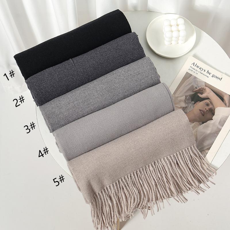 275g Heavy Women Cashmere Scarf Solid Thick Warm Casual Winter Scarves Ladies Hijabs Pashmina Shawls Wraps Tassel Female Echarpe
